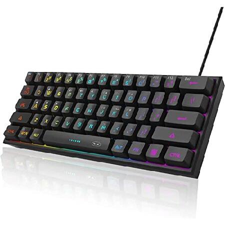 【並行輸入品】 MageGee Mini 60%ゲーミングキーボード RGB バックライト付き 61...