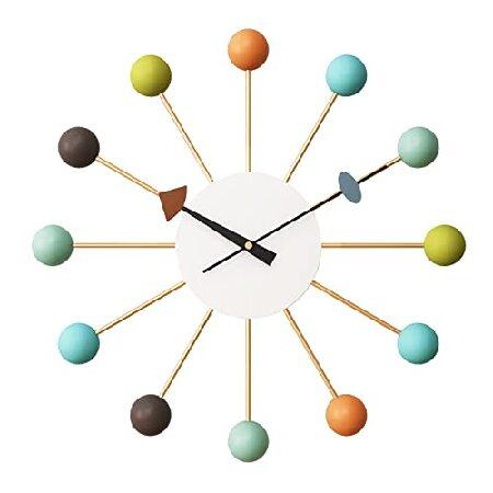 【並行輸入品】 SHISEDECO ミッドセンチュリー ボールクロック マルチカラー Lサイズ 壁掛...