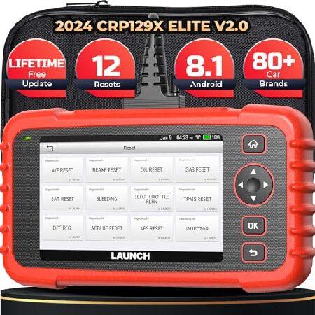 LAUNCH OBD2 スキャナー CRP129X Elite V2.0 12リセットスキャンツール...