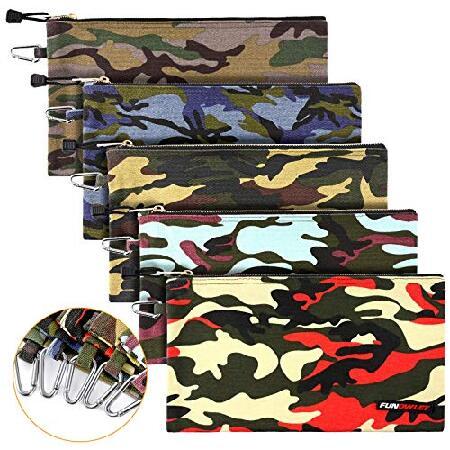 【並行輸入品】 Canvas Tool Pouch Zipper Bag - 5 Pack Heav...