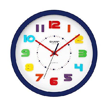 【並行輸入品】 SHARP カラフル キッズ 壁掛け時計 10インチ サイレント カチカチ音をたてな...