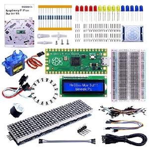 【並行輸入品】 GeeekPi Raspberry Pi Picoベーシックスターターキット Raspberry Pi Pico、ブレッドボード、I2C 1602 LCDディスプレイモジュール、9g Mirco
