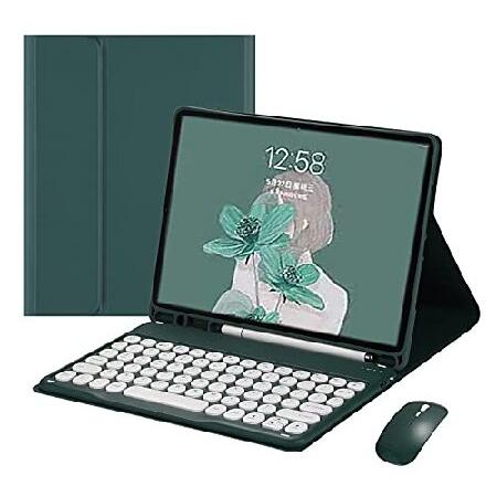 iPad キーボードケース マウス付き 可愛い アイパッド Bluetooth キーボード 丸型キー...