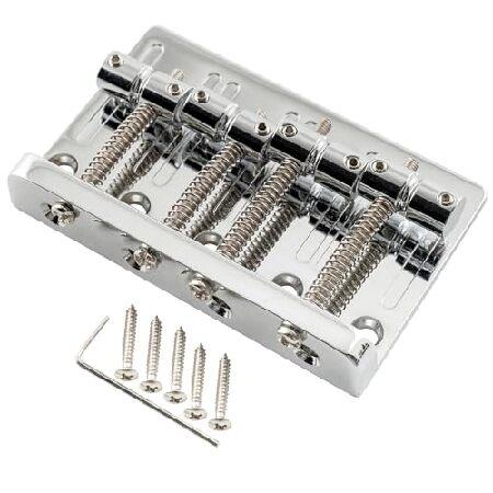 【並行輸入品】 Musiclily Pro 19mmピッチ4弦ベースブリッジ ヴィンテージ ブラスサ...