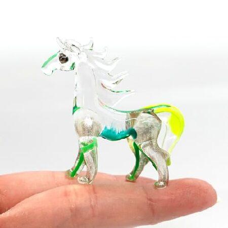 【並行輸入品】 Sansukjai 馬 ミニチュアフィギュア 動物 手塗り吹きガラスアート 収集価値...