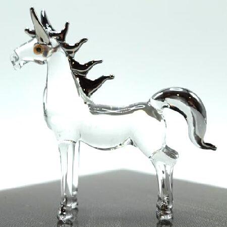 【並行輸入品】 Sansukjai 馬 ミニチュアフィギュア アニマル 手塗り 吹きガラスアート 収...