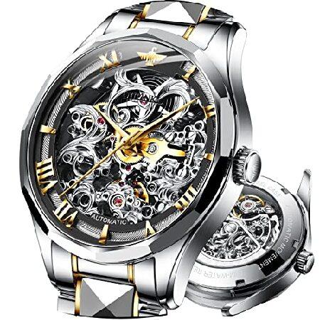 【並行輸入品】 OLEVS Automatic Skeleton Watch Men Black D...