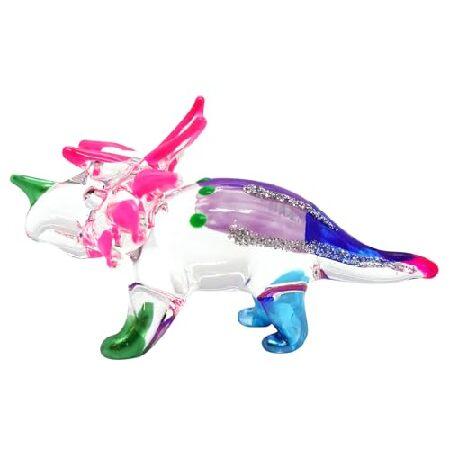 【並行輸入品】 Sansukjai トリケラトプス 恐竜フィギュア 手吹きカラー ガラスアート 動物...