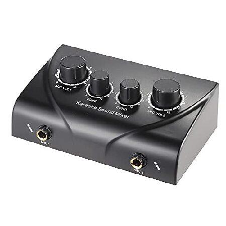 【並行輸入品】 Btuty カラオケサウンドミキサー デュアルマイク入力 ケーブル付き N-1 ブラ...