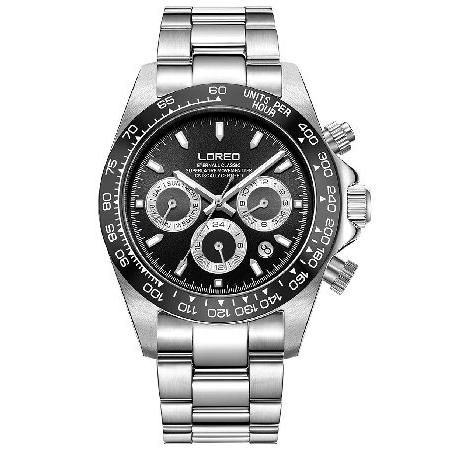 【並行輸入品】 LOREO メンズ 自動腕時計 シルバー ステンレススチール サファイアガラス セラ...