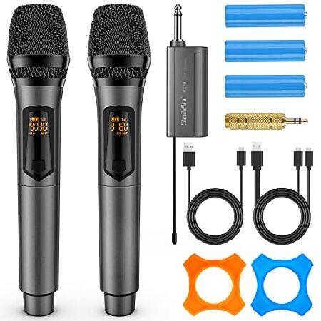 Saiyin Rechargeable Wireless Microphones,UHF Dual ...
