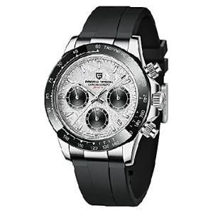 BY BENYAR パガーニデザイン ファッション ラグジュアリー ダイヤモンド レインボー 自動巻き メンズ 機械式腕時計 クロノグラフ ミリタリー スケルトン 40mm 腕