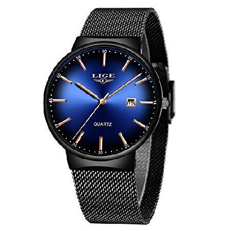 LIGE Mens Watches Fashion Sports Waterproof Stainl...