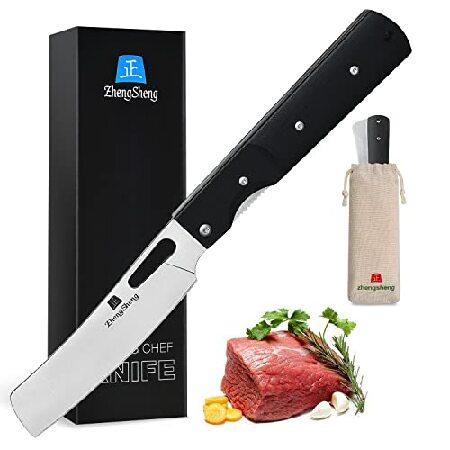 ZhengSheng Folding Chef Knife 4.8&quot; Sharp 440A Stai...