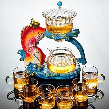 【並行輸入品】 Mozeo クリエイティブ フル半自動ティーセット ガラス Lazy Kung Fu...