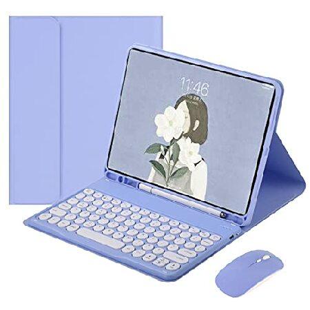 iPad キーボードケース マウス付き 可愛い アイパッド Bluetooth キーボード 丸型キー...