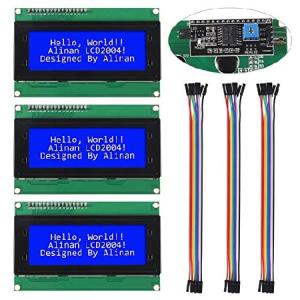 【並行輸入品】 Alinan 3ピース 2004 20X4 LCDディスプレイ LCD画面シリアル IIC I2Cアダプター LCD 2004 20x4 ブルーバックライトモジュール Arduino R3