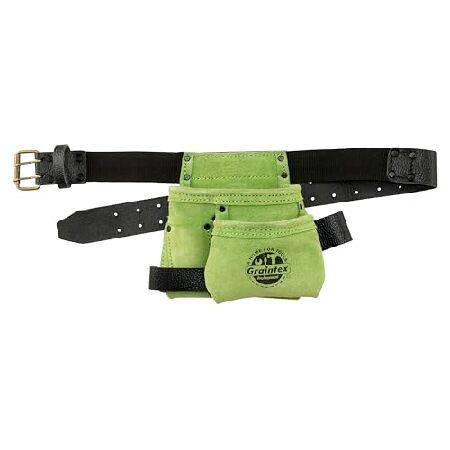 【並行輸入品】 Graintex SS2463 4ポケット 子供用ツールポーチ ライムグリーン スエ...