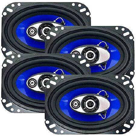 【並行輸入品】 Audiobank 4X 4 x 6インチ 3ウェイ 250ワット 同軸カースピーカ...