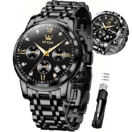 【並行輸入品】 OLEVS Watch Men Best Fashion Moon Phase Bl...