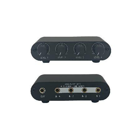 【並行輸入品】 TENEALAY 4ウェイオーディオミキサー3.5mmステレオラインレベルコントロー...