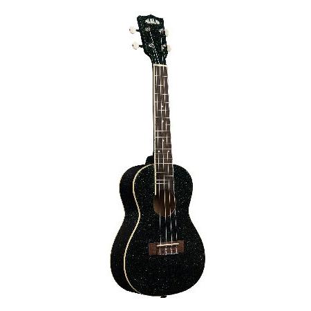 【並行輸入品】 Kala Sparkle Collection、4弦ウクレレ、右、黒、コンサート(K...