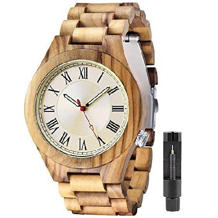 【並行輸入品】 Tiong ブランド 木製腕時計 メンズ ハンドメイド カラフル 竹製 腕時計 アナ...