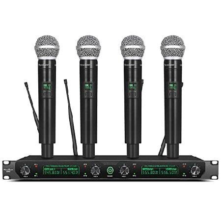 UHF Wireless Microphone System, 4-Channel Cordless...