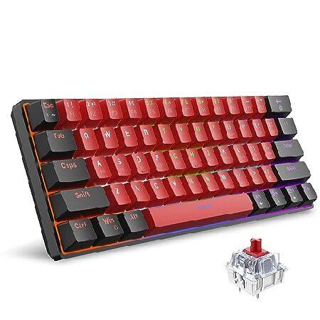 【並行輸入品】 Snpurdiri 60%有線メカニカルキーボード ミニゲーミングキーボード 赤軸6...