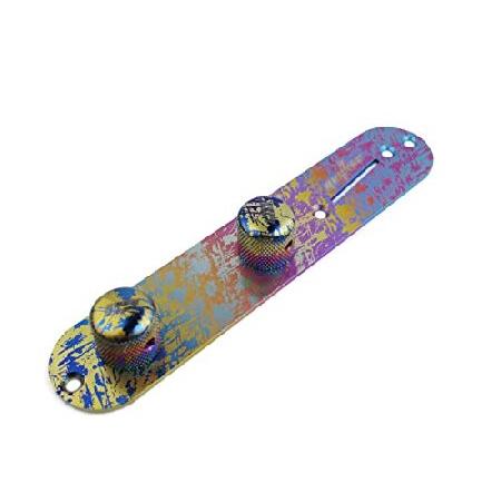 【並行輸入品】 Guyker チタン合金ギターコントロールプレートと2ピースポテンショメーターノブス...