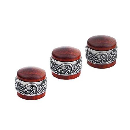 【並行輸入品】 Guyker レッドサンダルウッドポテンショメータコントロールノブ3個 直径6mm ...