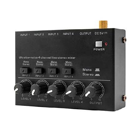 【並行輸入品】 Btuty 超低ノイズ4チャンネルラインステレオミキサー4入力1出力DC