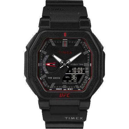 【並行輸入品】 Timex UFC メンズ Colossus 45mm 腕時計, ブラック/レッド,...