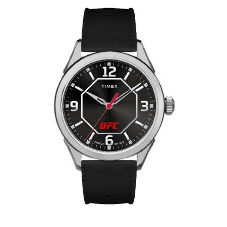 【並行輸入品】 Timex UFC メンズ Athena 42mm 腕時計, ブラック/シルバートー...