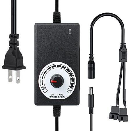 【並行輸入品】 12V ファン電源 PCファン速度コントローラー 100-240vAC - 3-12...