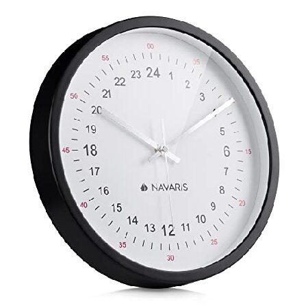 【並行輸入品】 Navaris 24時間壁掛け時計 - 11.87インチ アナログ ミリタリー タイ...