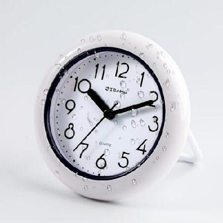 【並行輸入品】 JIBANG 防水バスルームクロック、デスクトップバスルームクロック、7インチ 静音...