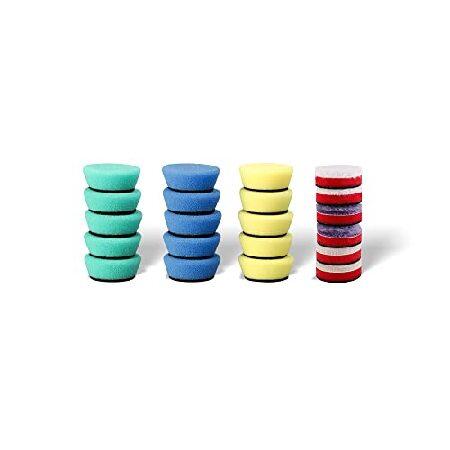 【並行輸入品】 SPTA ミニ研磨パッドセット 21個 1インチ/25mm スポンジ研磨パッドとウー...