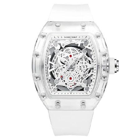 【並行輸入品】 Gosasa ファッション中空メンズ腕時計 トノ 透明 アナログディスプレイ シリコ...