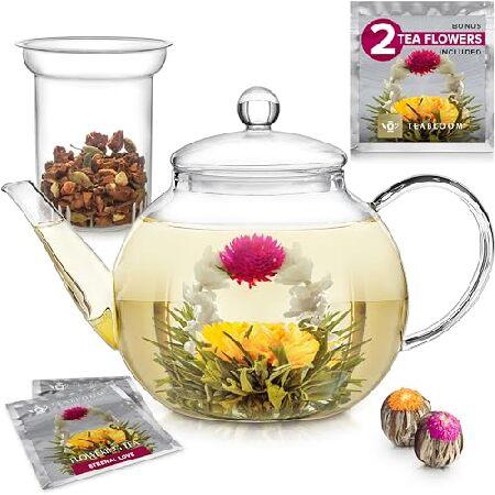 Teabloom Heatproof Borosilicate Glass Teapot (40 O...