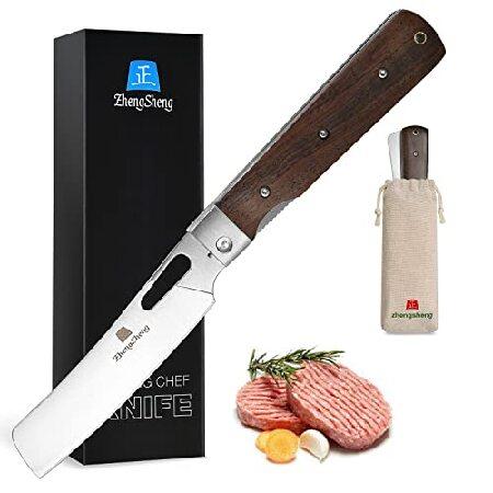 ZhengSheng Folding Chef Knife 4.8&quot; Sharp 440A Stai...