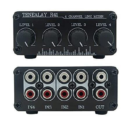 【並行輸入品】 TENEALAY 4チャンネルRCAオーディオミキサー ステレオラインレベルコントロ...