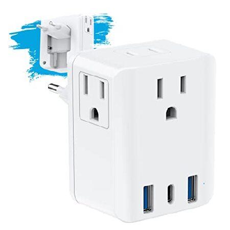 European Travel Plug Adapter,Foldable 4AC Internat...