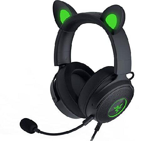 Razer Kraken Kitty V2 Pro 有線RGBヘッドセット:交換可能な耳(キティ、ク...