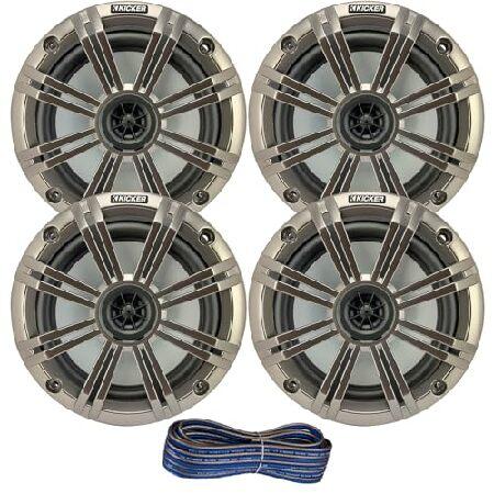 【並行輸入品】 Kicker 6.5インチ 2ウェイ 195ワット 最大電力同軸マリンオーディオスピ...