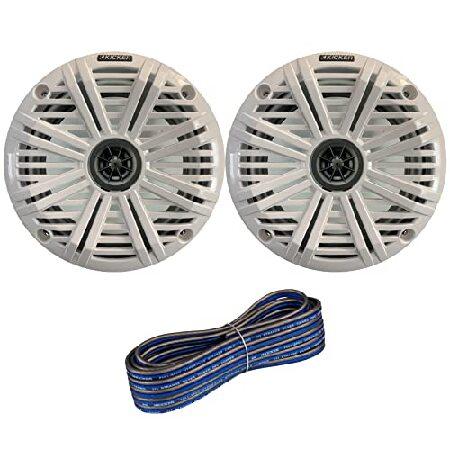 【並行輸入品】 Kicker 6.5インチ 2ウェイ 最大電力195ワット 同軸マリンオーディオスピ...