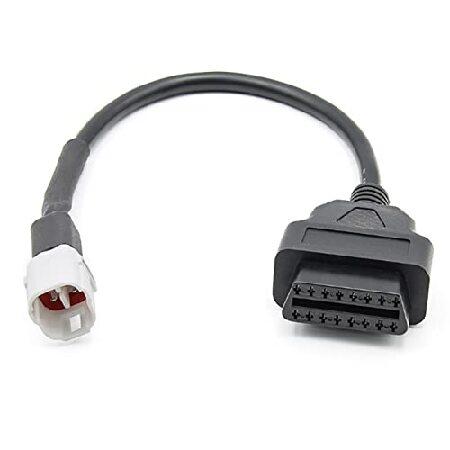【並行輸入品】 OBD2アダプターケーブル オートバイ診断スキャナーケーブル OBD 4ピン診断アダ...