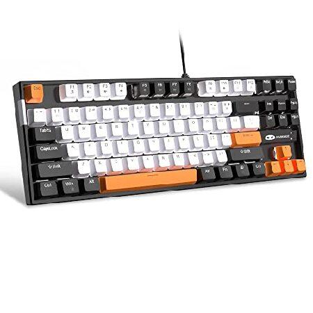 【並行輸入品】 MageGee 75%メカニカルゲーミングキーボード イエロースイッチ付き LEDホ...