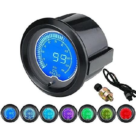 【並行輸入品】 LEVANLIGHT ブラック 7色LEDディスプレイ 100PSI 油圧ゲージキッ...