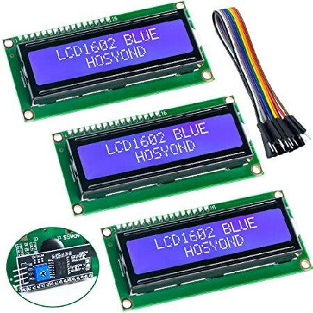 3ピース I2C IIC 1602 LCDディスプレイモジュール 16x02 LCDスクリーンモジュ...